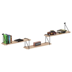 Полка с полкодержателями COFFEE SH4-ROD/BAR, дуб сонома светлый, 1780х166х392 мм